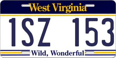 WV license plate 1SZ153