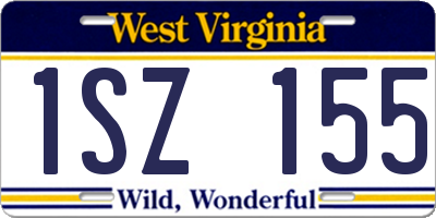 WV license plate 1SZ155