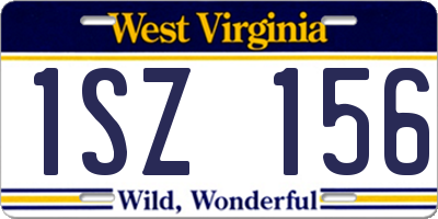 WV license plate 1SZ156