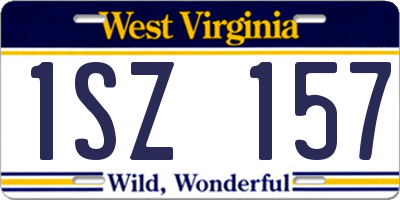 WV license plate 1SZ157