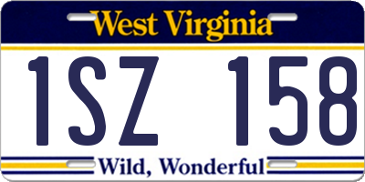 WV license plate 1SZ158