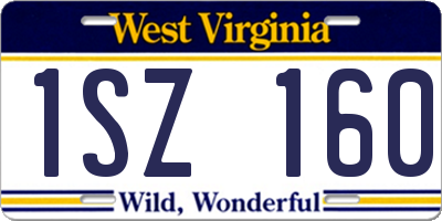 WV license plate 1SZ160