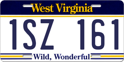 WV license plate 1SZ161