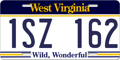 WV license plate 1SZ162