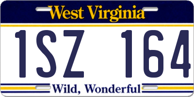 WV license plate 1SZ164