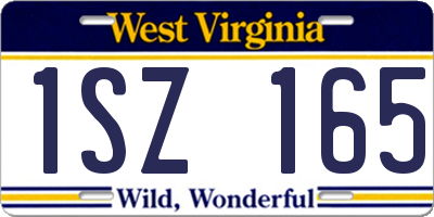 WV license plate 1SZ165