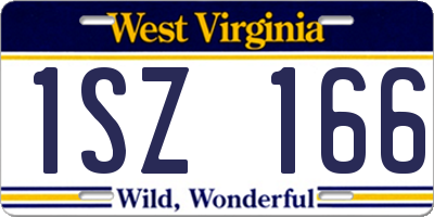 WV license plate 1SZ166