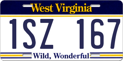 WV license plate 1SZ167