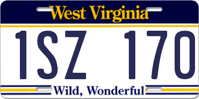 WV license plate 1SZ170