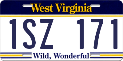 WV license plate 1SZ171