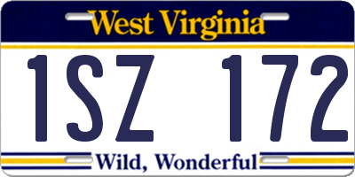 WV license plate 1SZ172