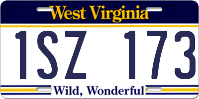 WV license plate 1SZ173