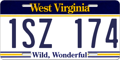 WV license plate 1SZ174