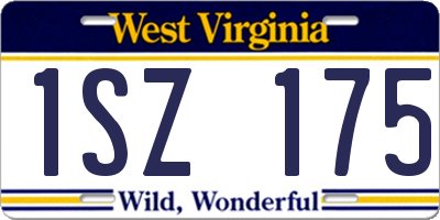 WV license plate 1SZ175