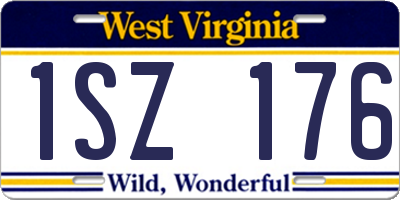 WV license plate 1SZ176