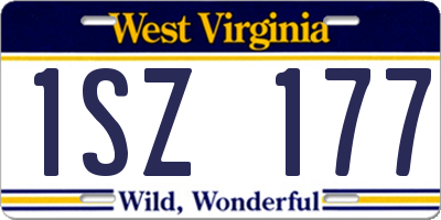 WV license plate 1SZ177