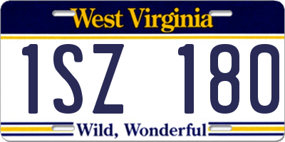 WV license plate 1SZ180