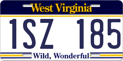 WV license plate 1SZ185