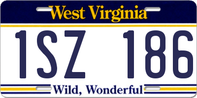 WV license plate 1SZ186