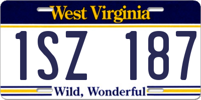 WV license plate 1SZ187
