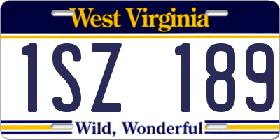 WV license plate 1SZ189