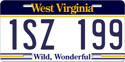 WV license plate 1SZ199