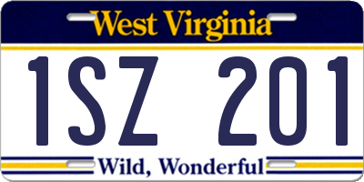WV license plate 1SZ201