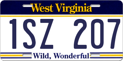 WV license plate 1SZ207