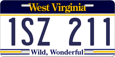 WV license plate 1SZ211