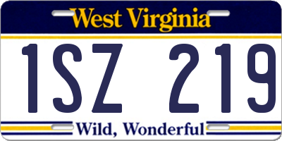 WV license plate 1SZ219
