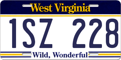 WV license plate 1SZ228
