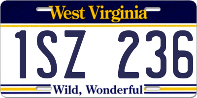 WV license plate 1SZ236
