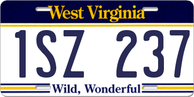 WV license plate 1SZ237