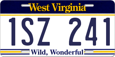 WV license plate 1SZ241