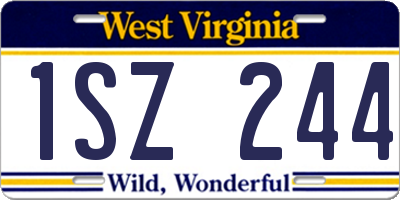 WV license plate 1SZ244