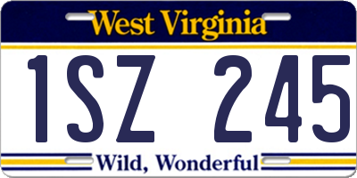 WV license plate 1SZ245
