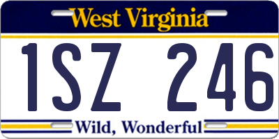 WV license plate 1SZ246