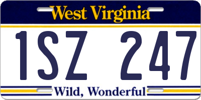 WV license plate 1SZ247