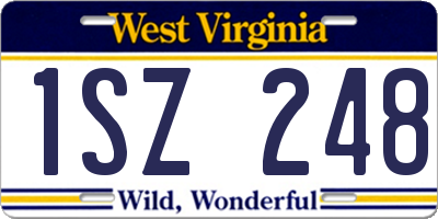 WV license plate 1SZ248