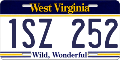WV license plate 1SZ252