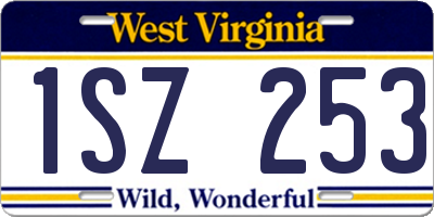 WV license plate 1SZ253