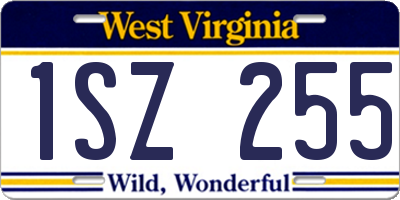 WV license plate 1SZ255