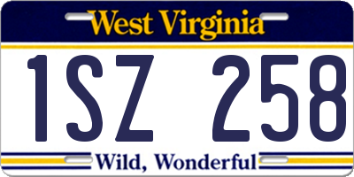 WV license plate 1SZ258