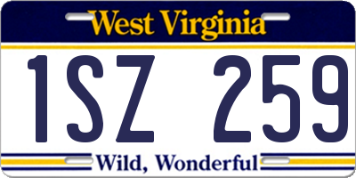 WV license plate 1SZ259