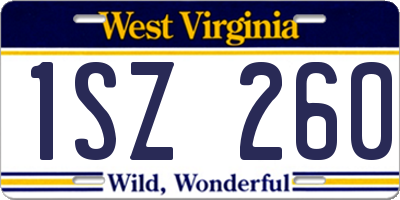 WV license plate 1SZ260