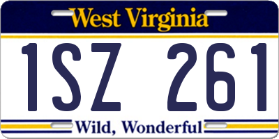 WV license plate 1SZ261