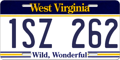 WV license plate 1SZ262