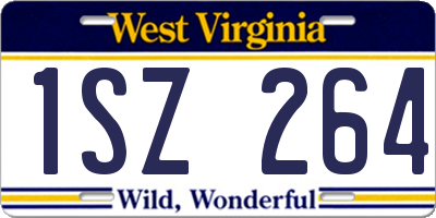 WV license plate 1SZ264