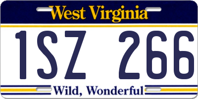 WV license plate 1SZ266