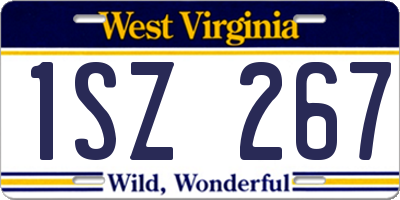 WV license plate 1SZ267